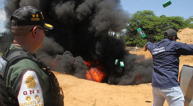 Incineran las 2.8 toneladas de droga incautadas al cartel de La Guajira