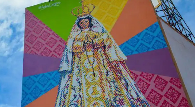 Develan el mural más grande en honor a la Virgen del Valle