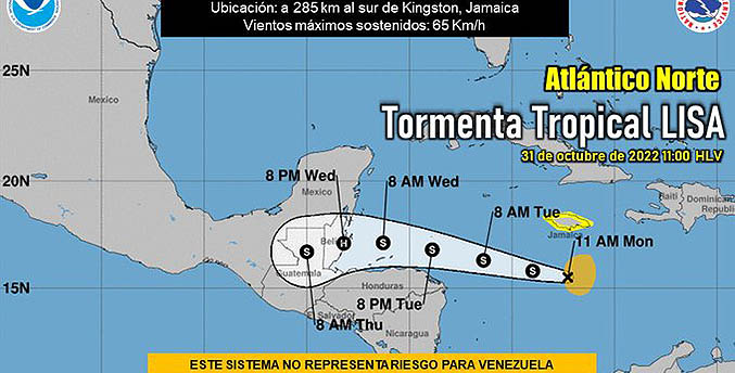 Inameh aclara que tormenta tropical Lisa no representa riesgo para Venezuela