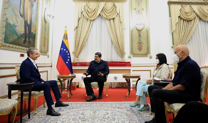 Maduro recibe en Miraflores a Rodríguez Zapatero