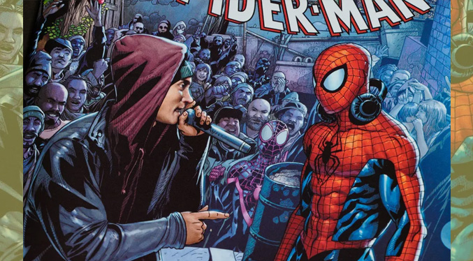 Eminem comparte portada de cómic junto a Spider-Man
