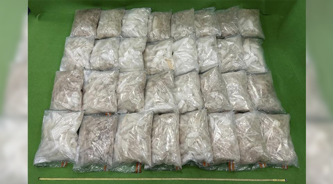 Hong Kong incauta 100 kg de metanfetamina enviado de México