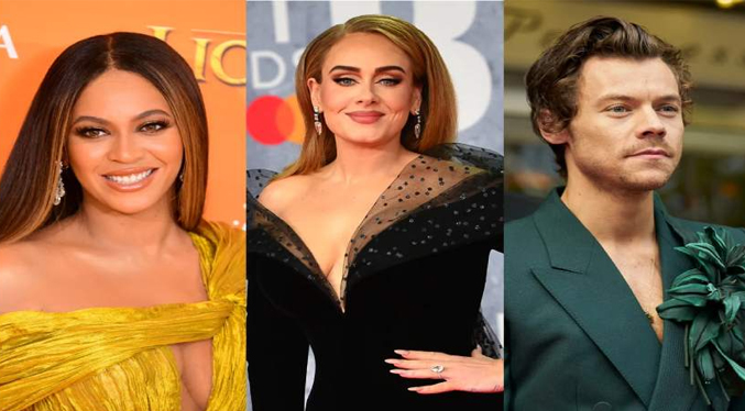 Adele, Beyoncé y Harry Styles nominados a la mejor grabación en los Grammy