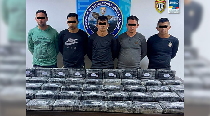 Cinco detenidos por traficar 58 kilos de cocaína en Zulia