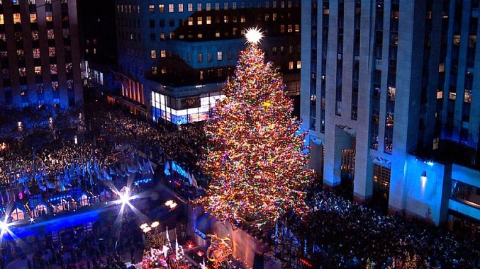 Nueva York enciende el árbol de Rockefeller