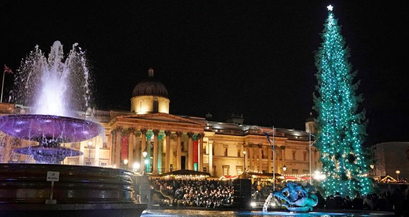 Parlamento británico enciende su famoso árbol de Navidad entre villancicos
