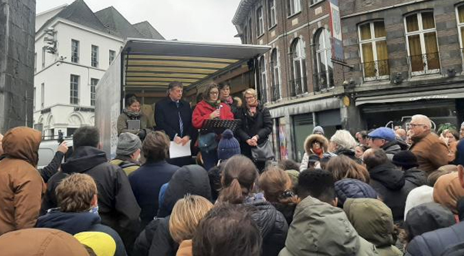 Piden la liberación del belga condenado en Irán durante una concentración
