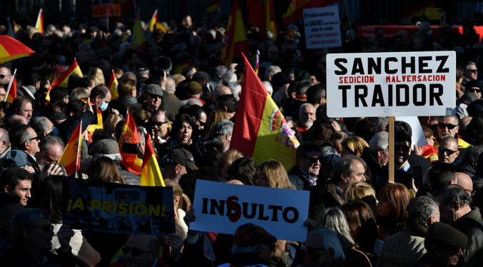 Protestan en Madrid contra el Gobierno de Sánchez