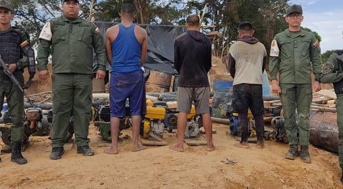 FANB detiene a tres personas vinculadas a la minería ilegal en Bolívar