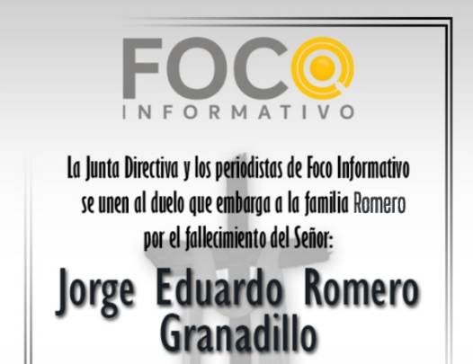 Nota de duelo Jorge Eduardo Romero Granadillo – Foco Informativo