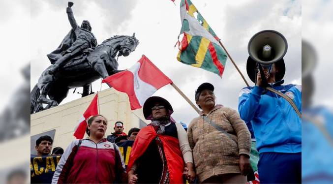 La plaza Tupac Amaru en Cusco, punto neurálgico de la movilización contra el poder en Perú