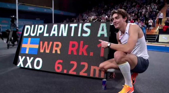 Armand Duplantis bate su récord mundial en salto con pértiga por sexta vez (Video)