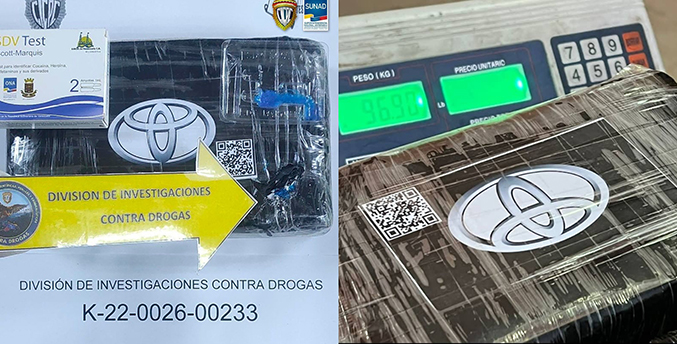 Emblema de la droga incautada a funcionarios del Cicpc coinciden con otro cargamento decomisado en diciembre