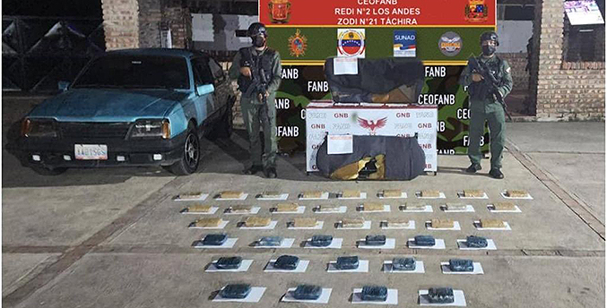 FANB incauta 22 kilos de droga en la región fronteriza