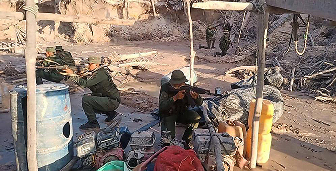 Militares desmantelan campamentos de minería ilegal en el sur de Venezuela