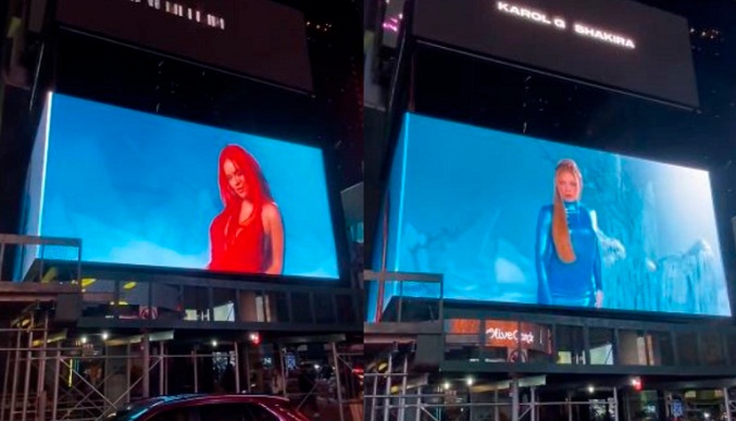 Shakira y Karol G sorprenden en las pantallas del Times Square con el adelanto de nueva canción