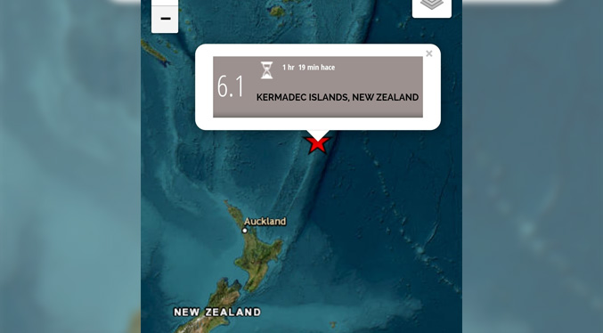 Un terremoto de magnitud 6,1 sacude las aguas en el norte de Nueva Zelanda
