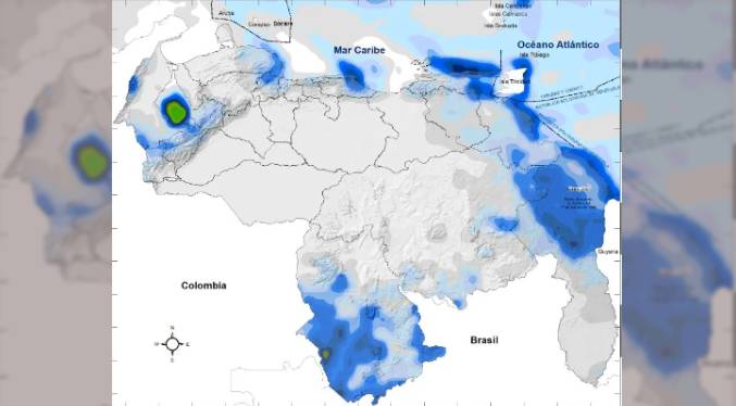 Presencia de nubosidad en la COL y Sur del Lago puede generar lluvias leves