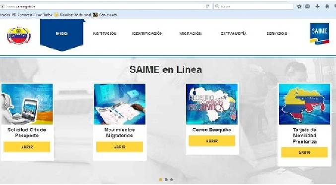 Página web del Saime suspenderá su servicio entre el 13 y el 17 de marzo