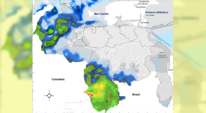 Inameh pronostica alta probabilidad de lluvia Zulia, los Andes y Sur de Amazonas