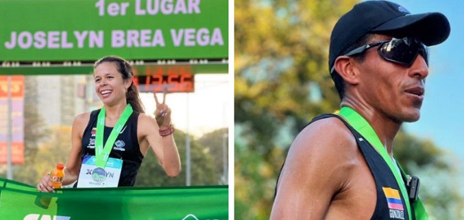 Joselyn Brea y Mauricio González ganan Maratón CAF categoría 21 kilómetros