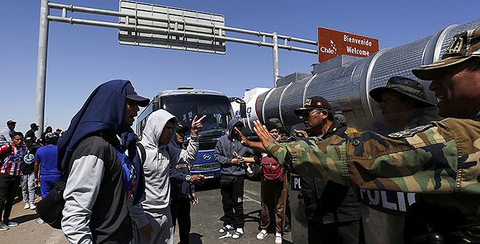 Un herido tras incidentes en la frontera de Perú y Chile