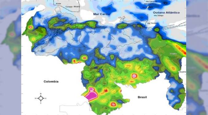 Inameh pronostica nubosidad con lloviznas en gran parte del país