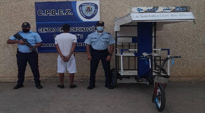 Detienen a un sujeto por robar un bicitaxi en Maracaibo