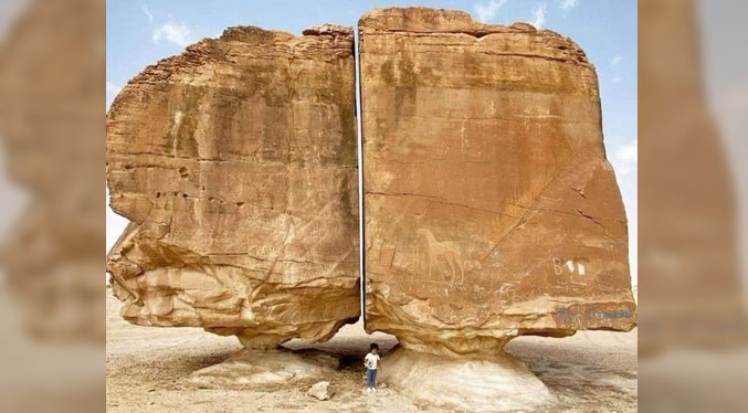 La roca de Al Naslaa impacta al mundo por su extraña posición