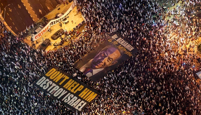 Miles de manifestantes en el 21ª fin de semana de protestas en Israel