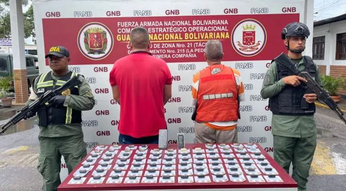 GNB detiene a dos microtraficantes en Táchira con 1,2 kilogramos de cocaína