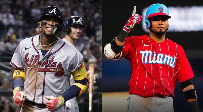 Ronald Acuña Jr. y Luis Arráez brillan en jornada sabatina de la MLB