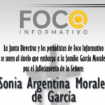 Nota de duelo Sonia Argentina Morales de García – Foco Informativo