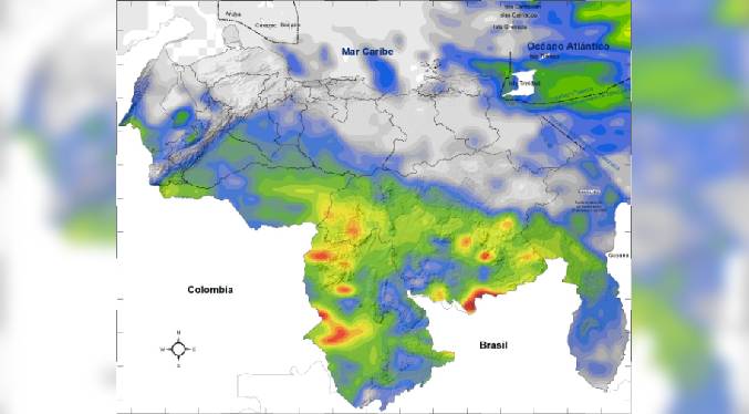 Pronóstico del Inameh estima lluvias con descargas eléctricas