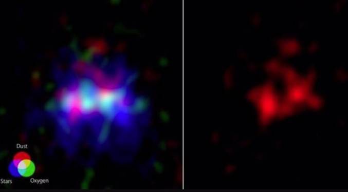 El telescopio ALMA logra una vista reveladora de una galaxia a 13.200 millones de años luz