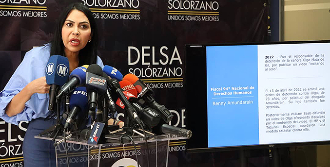 Delsa Solórzano cuestiona el trabajo del fiscal que investiga las amenazas en su contra
