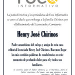 Nota de duelo Henry José Chirinos – Foco Informativo
