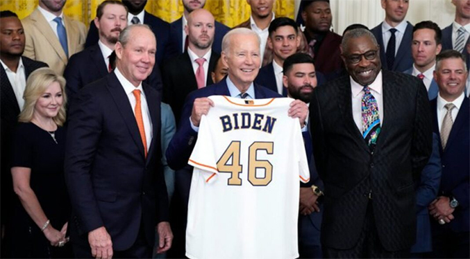 Joe Biden recibió a los Astros de Houston en la Casa Blanca