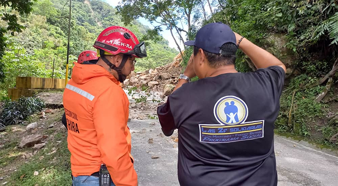 Deslizamientos de tierra obstruyen la vía en Táchira