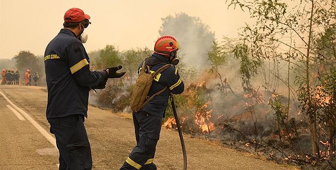 Los bomberos griegos aún luchan para controlar el enorme incendio de Evros