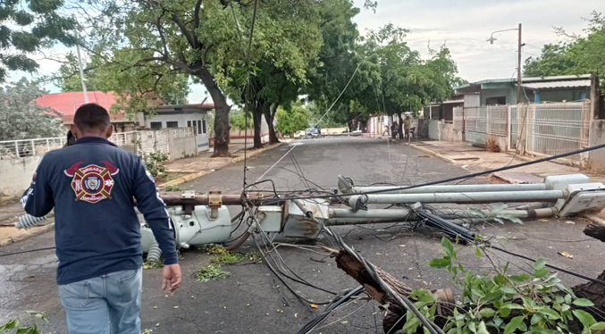 Lluvias dejan más de 60 viviendas afectadas por la caída de dos postas eléctricos en Maracaibo