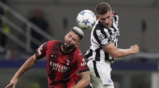 Newcastle empata con el Milan y amarga su regreso a la Liga de Campeones
