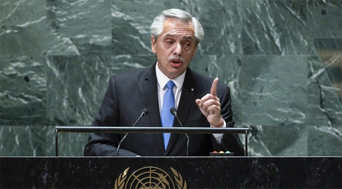 Presidente de Argentina pide en la ONU fin de bloqueo a Cuba y Venezuela