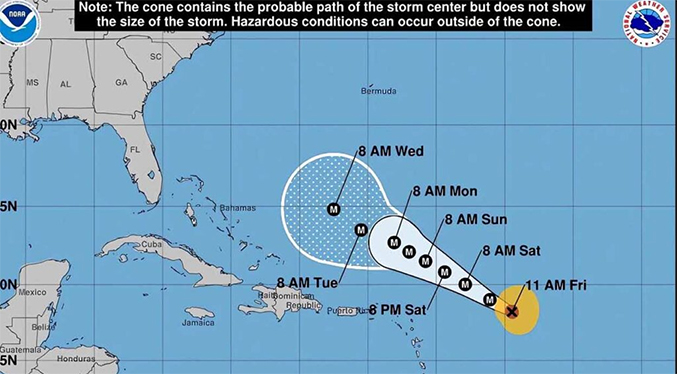 Lee baja a categoría 4 sigue siendo un huracán rumbo a las Antillas