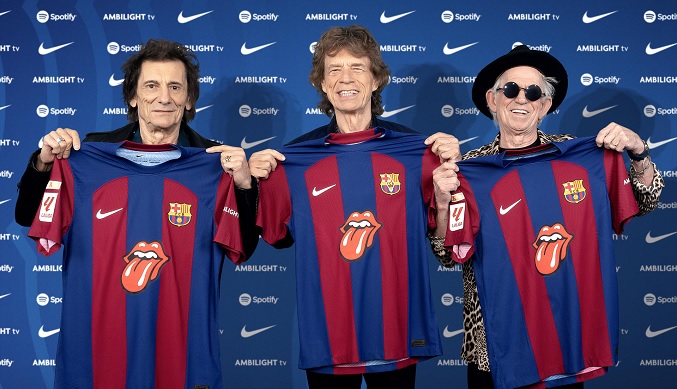 El Barcelona usará la famosa lengua de los Rolling Stones en el Clásico