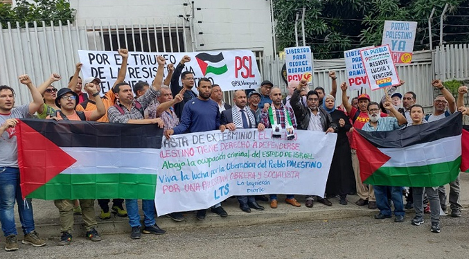 Chavistas realizan concentración en respaldo al pueblo palestino en Caracas