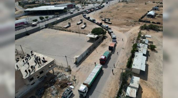 Cerrado paso de Rafah tras descargar 20 camiones de ayuda humanitaria en Gaza