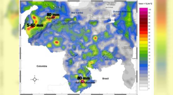 Inameh pronostica que habrá lluvias en varias zonas de Venezuela