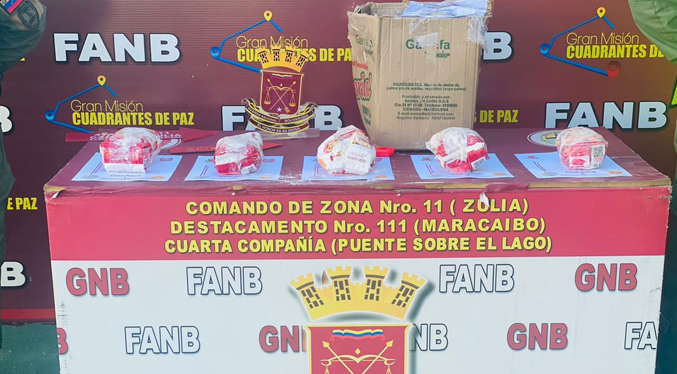 GNB incauta casi 15 kilos de droga que iba de Maracaibo a los Puertos de Altagracia