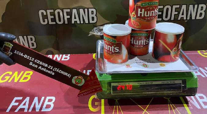 FANB decomisó 2.5 kilos de marihuana escondidos en latas de tomates